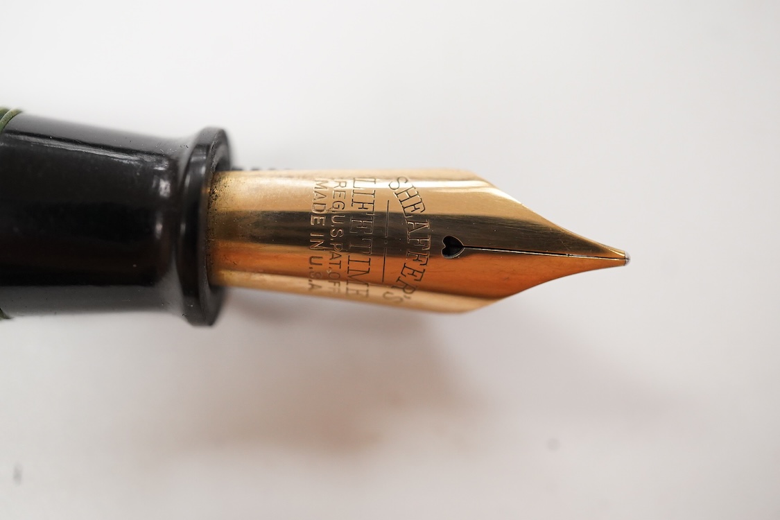 A Sheaffer Oversize Balance jade green fountain pen - superb colour